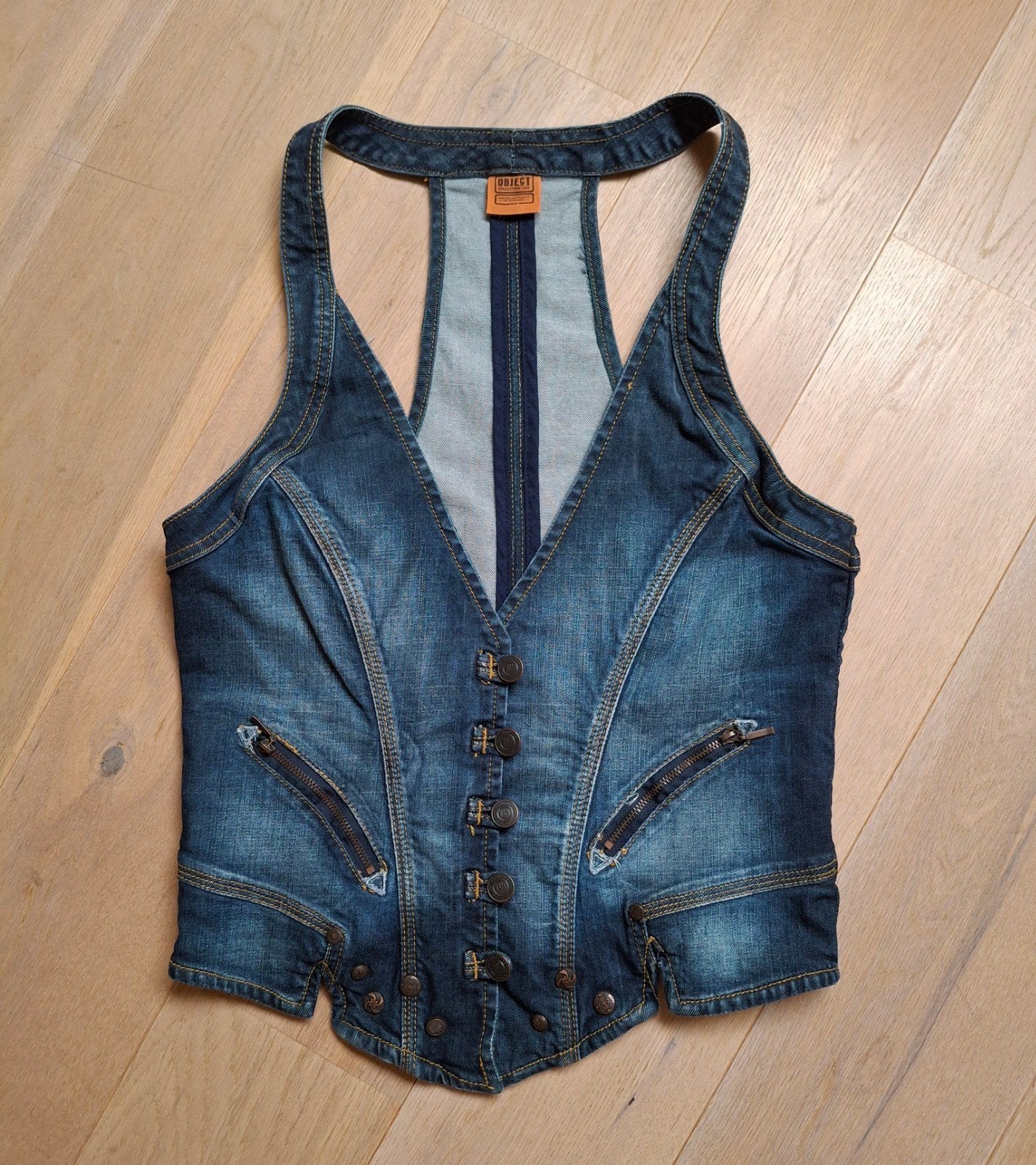 OBJECT nieuw spijkergilet. Mt 36, Kleding | Dames, Verzenden, Nieuw, Maat 36 (S), Zonder mouw