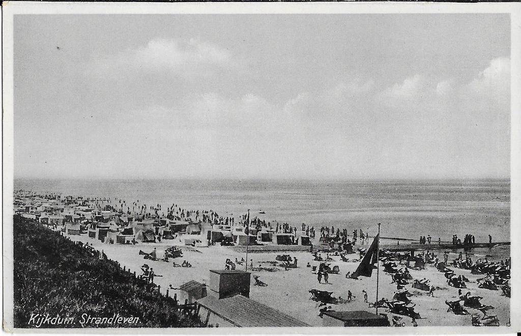 Kijkduin, 's Gravenhage, Den Haag, Strandleven, tenten, vlag, Verzenden, 1920 tot 1940, Gelopen, Zuid-Holland