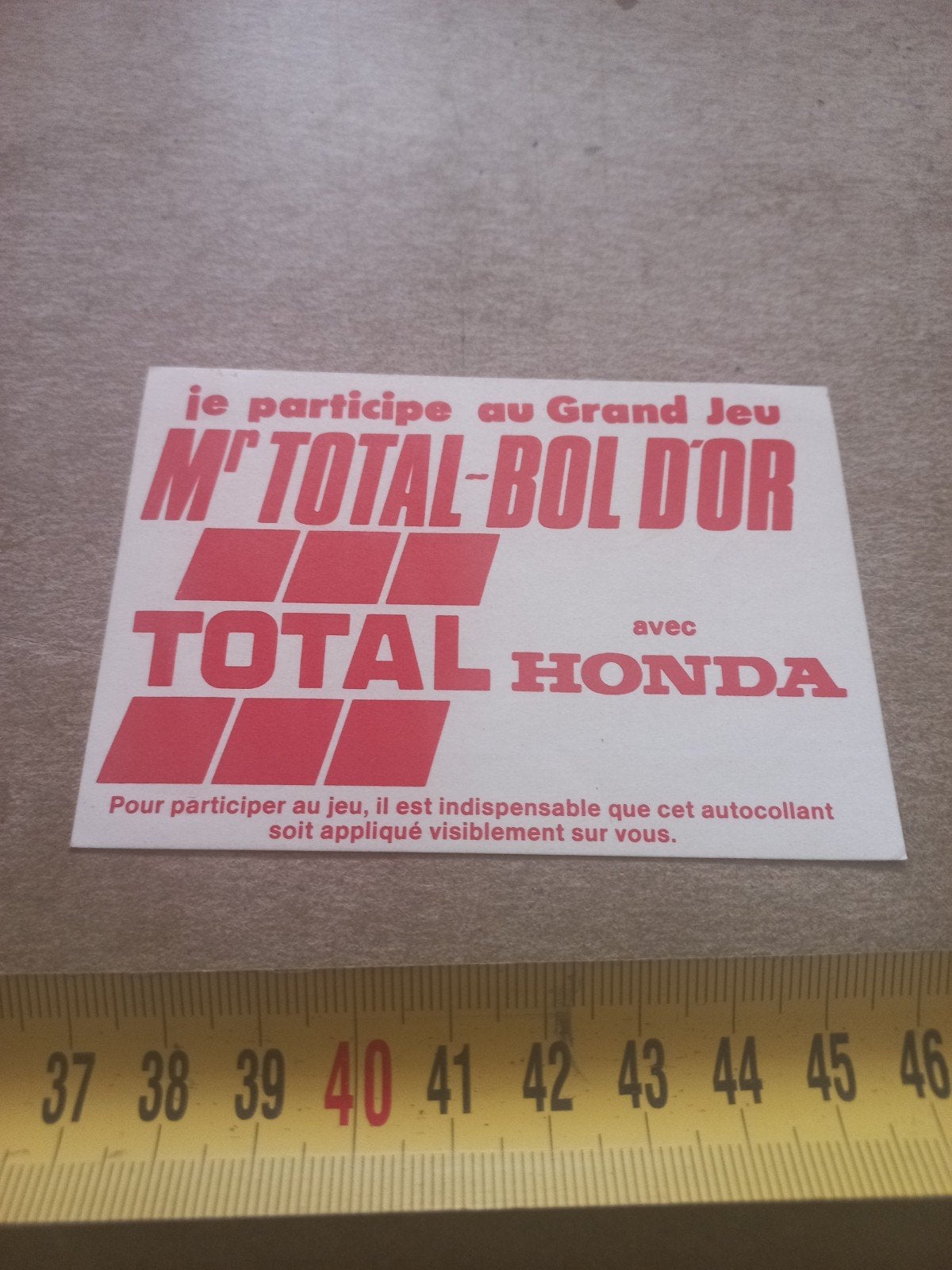 Vintage Total Bol d'Or Honda sticker, Ophalen of Verzenden