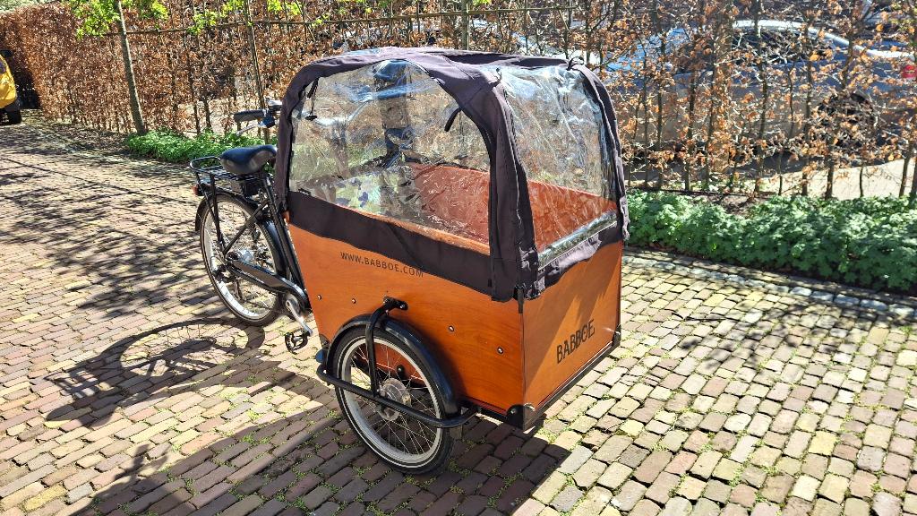 babboo bakfiets electrisch ondersteunend, Fietsen en Brommers, Fietsen | Bakfietsen, 4 kinderen of meer, Gebruikt, Huif, Trommelrem