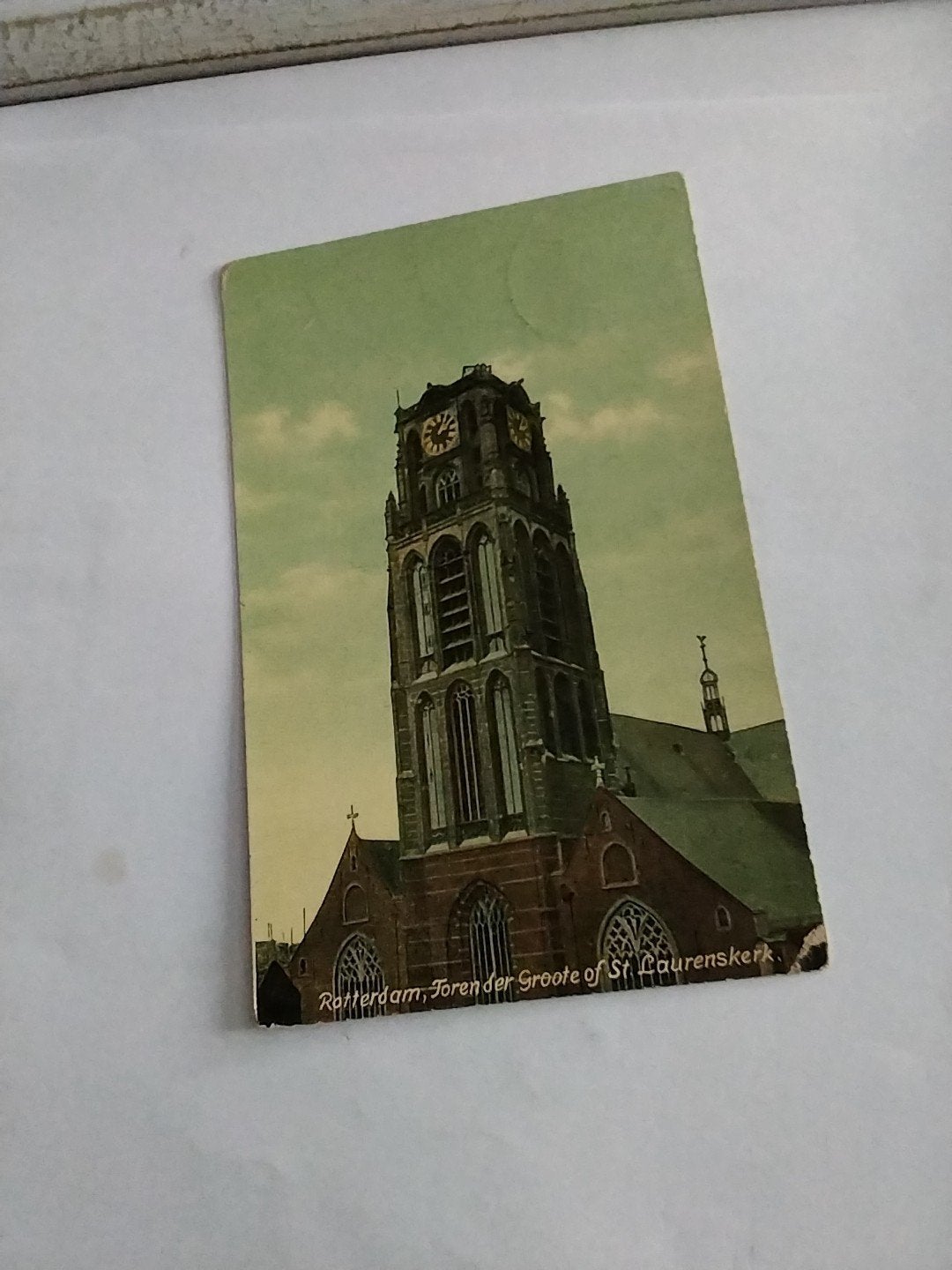 Rotterdam Toren Grote of St. Laurenskerk. 1908, Ophalen of Verzenden, Voor 1920, Gelopen, Zuid-Holland