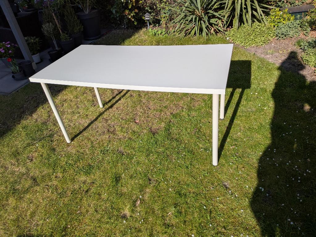 Witte rechthoekige tafel, Ophalen, Rechthoekig, 100 tot 150 cm, 50 tot 100 cm