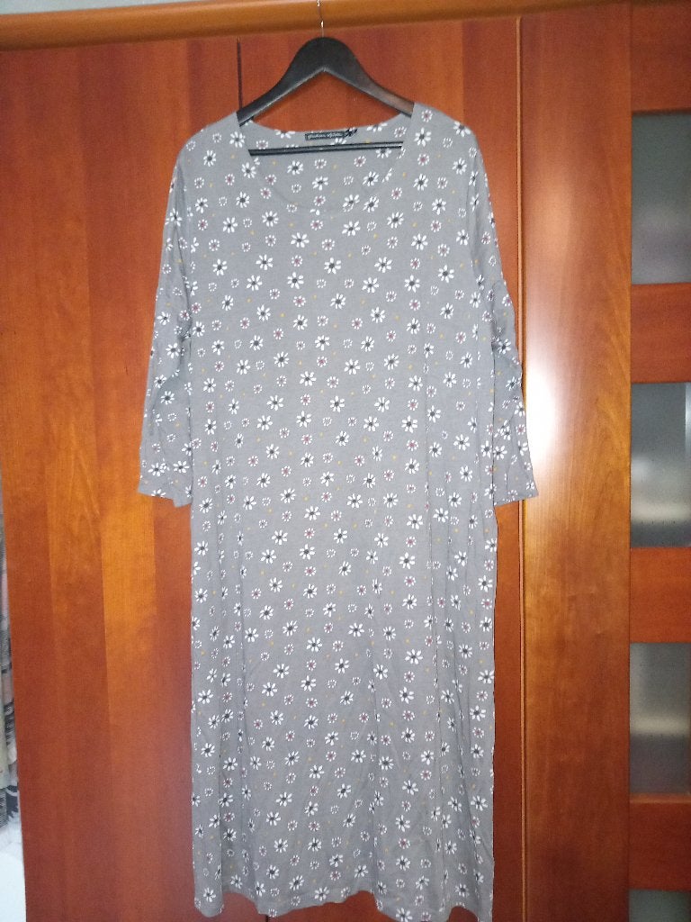 Grijs jurkje met bloemetjes gudrun sjoden xxl, Maat 42/44 (L), Ophalen of Verzenden, Zo goed als nieuw, Grijs
