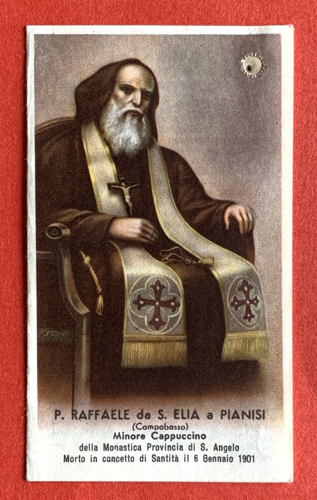 Relikwie Reliek Raffaele de S. Elia a Pianisi, Ophalen of Verzenden, Gebruikt, Kaart of Prent, Christendom | Katholiek
