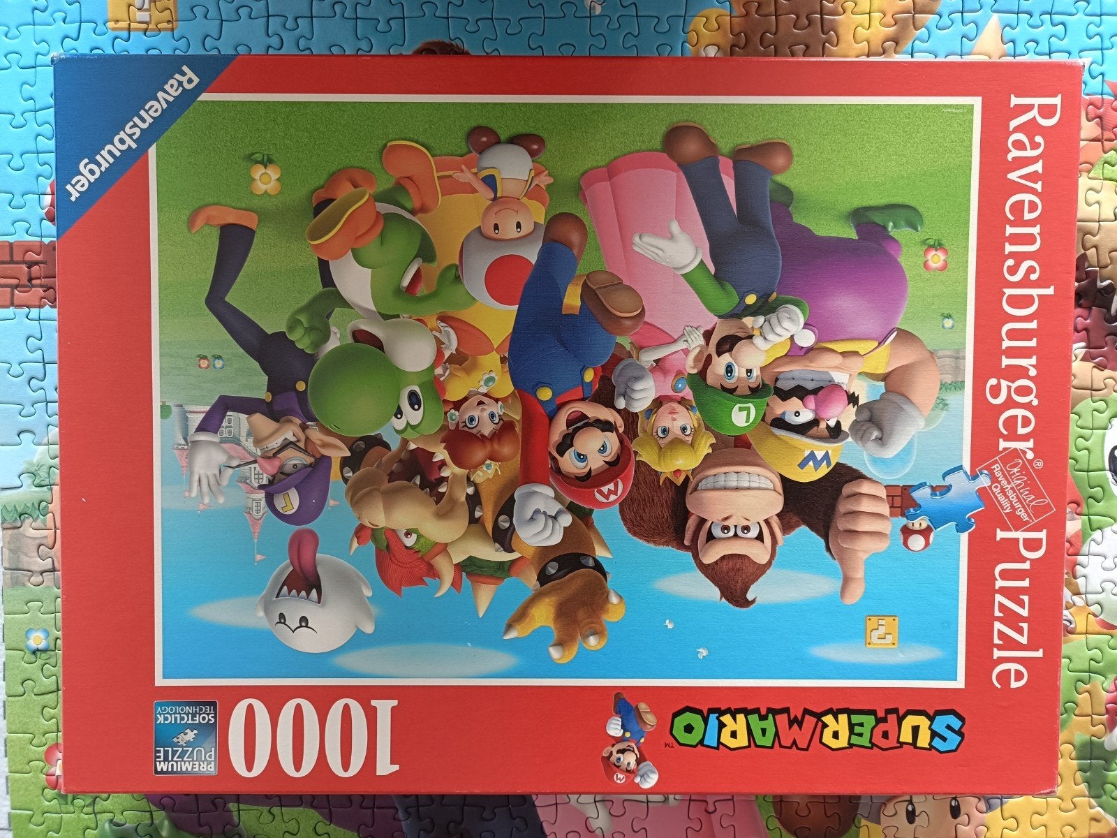 Ravensburger Super Mario Legpuzzel 1000 stukjes, Hobby en Vrije tijd, Denksport en Puzzels, Zo goed als nieuw, 500 t/m 1500 stukjes