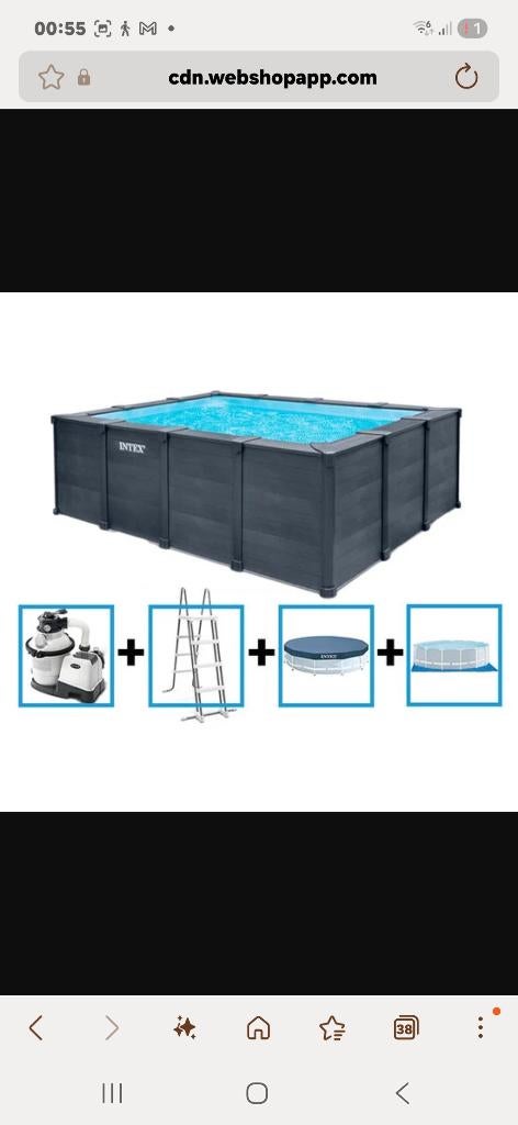 Zwembad intex, Tuin en Terras, Zwembaden, 200 tot 300 cm, Zo goed als nieuw, Rechthoekig, Ophalen