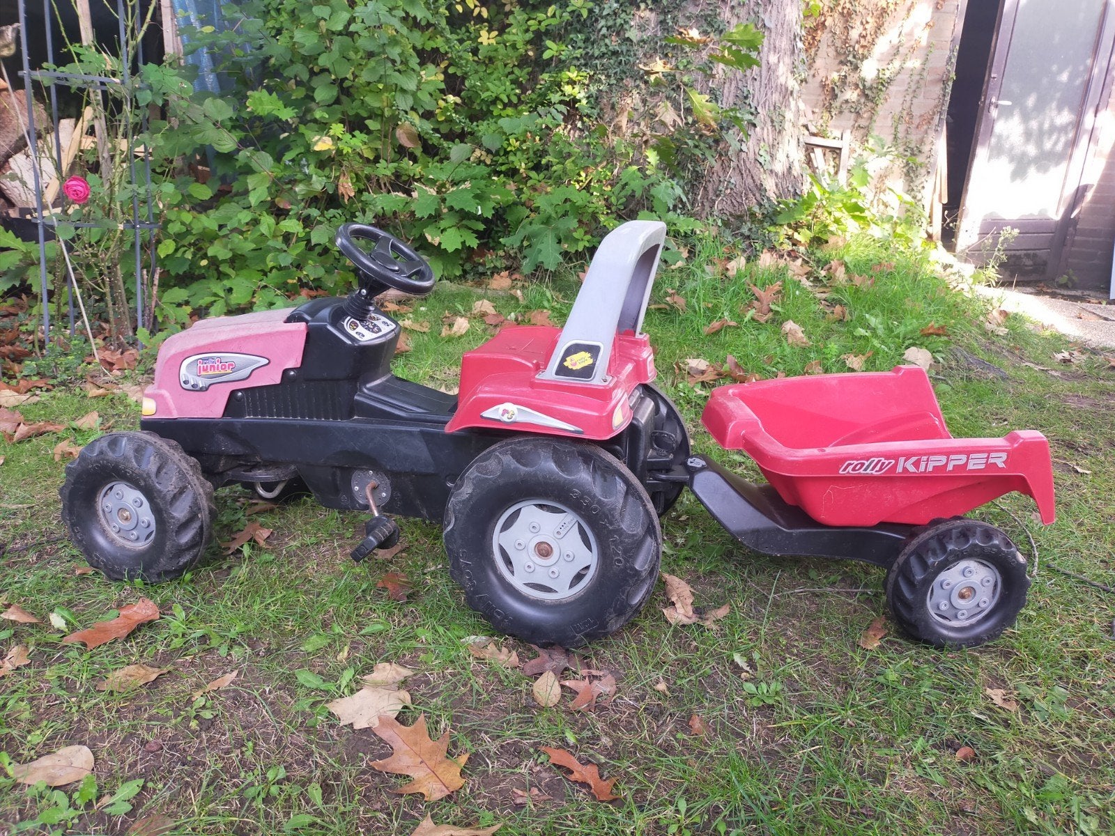 Buitenspeelgoed: Trap- traktor met aanhanger, Ophalen, Gebruikt, Trapvoertuig
