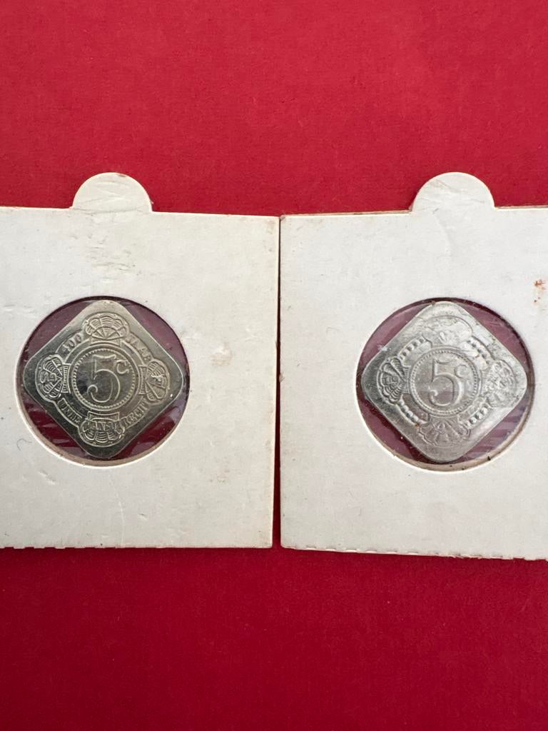 2x 5 cent munten Koningin Wilhelmina, Ophalen of Verzenden, Koningin Wilhelmina, 5 cent, Setje