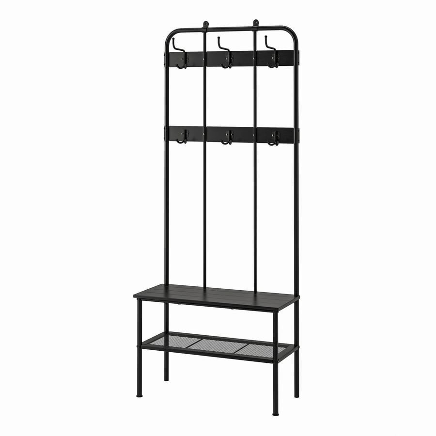 NIPÅSEN Kapstok met bank / coat rack and bench, Ophalen, Zo goed als nieuw, Metaal, Staande kapstok