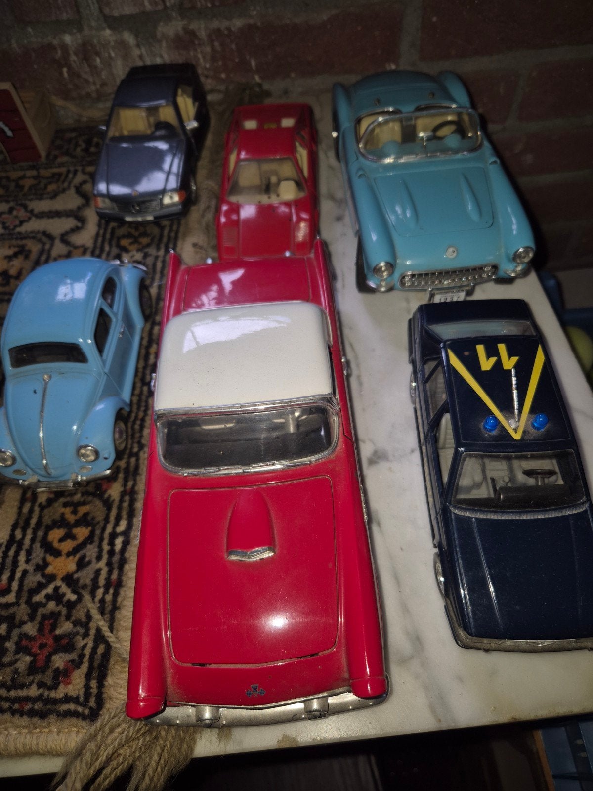 Verzameling van 6 vintage speelgoedauto's, Ophalen, Gebruikt