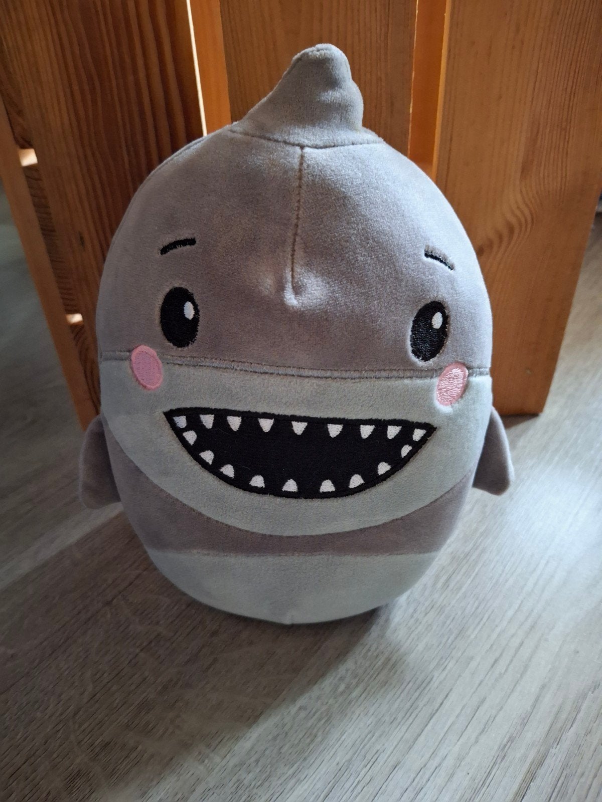 Fisher-Price Squishy pluche knuffel-haai 25cm groot, Overige merken, Overige karakters, Overige typen, Grijs