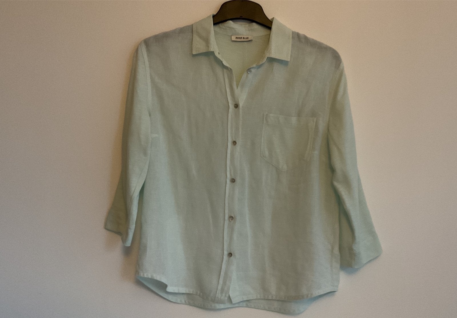 Anna Blue linnen blouse maat 34/XS, Ophalen of Verzenden, Gedragen, Maat 34 (XS) of kleiner, Blauw