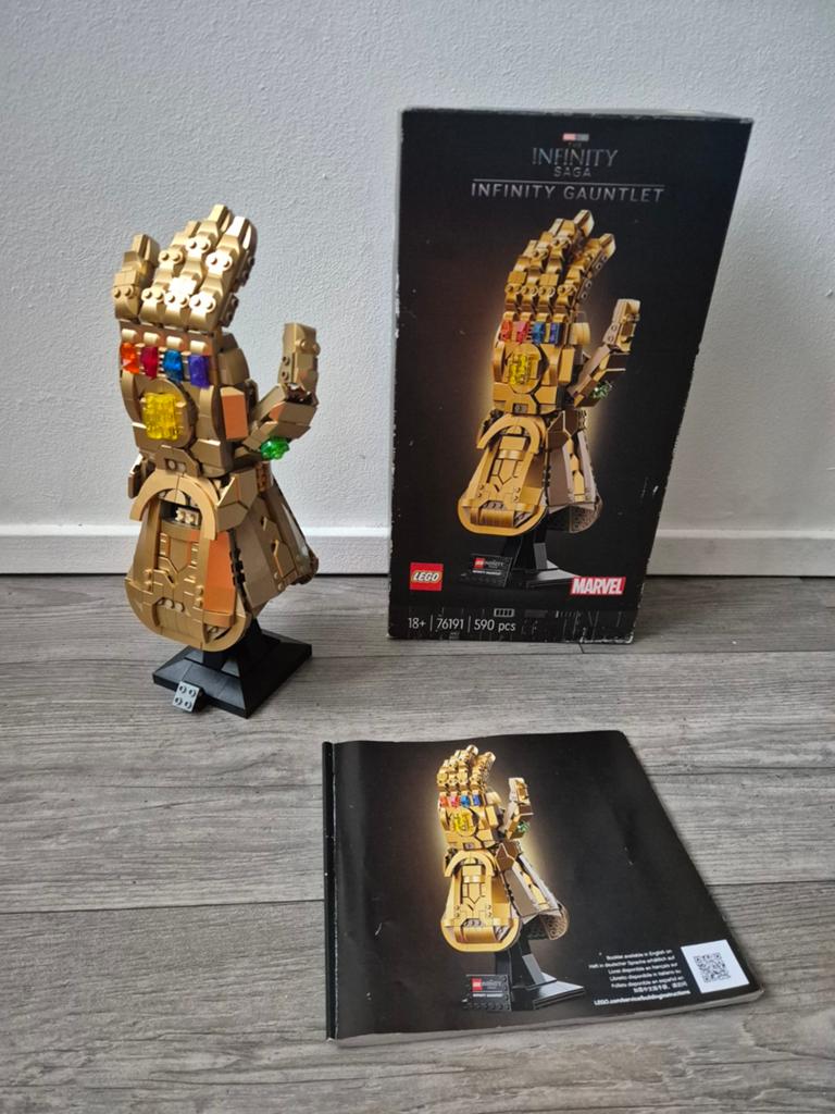 Lego 76191 Marvel Infinity gauntlet 99 % compleet, Ophalen of Verzenden, Zo goed als nieuw