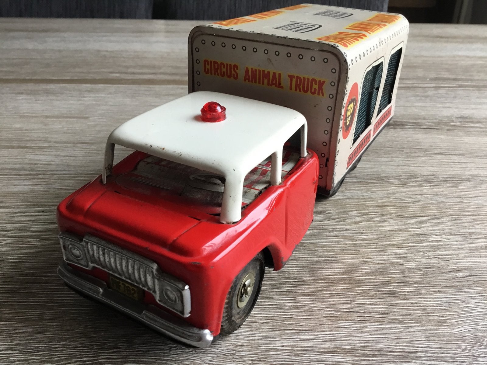 Vintage Blikken Circus Dierentransport Vrachtwagen 1960, Ophalen of Verzenden, Gebruikt