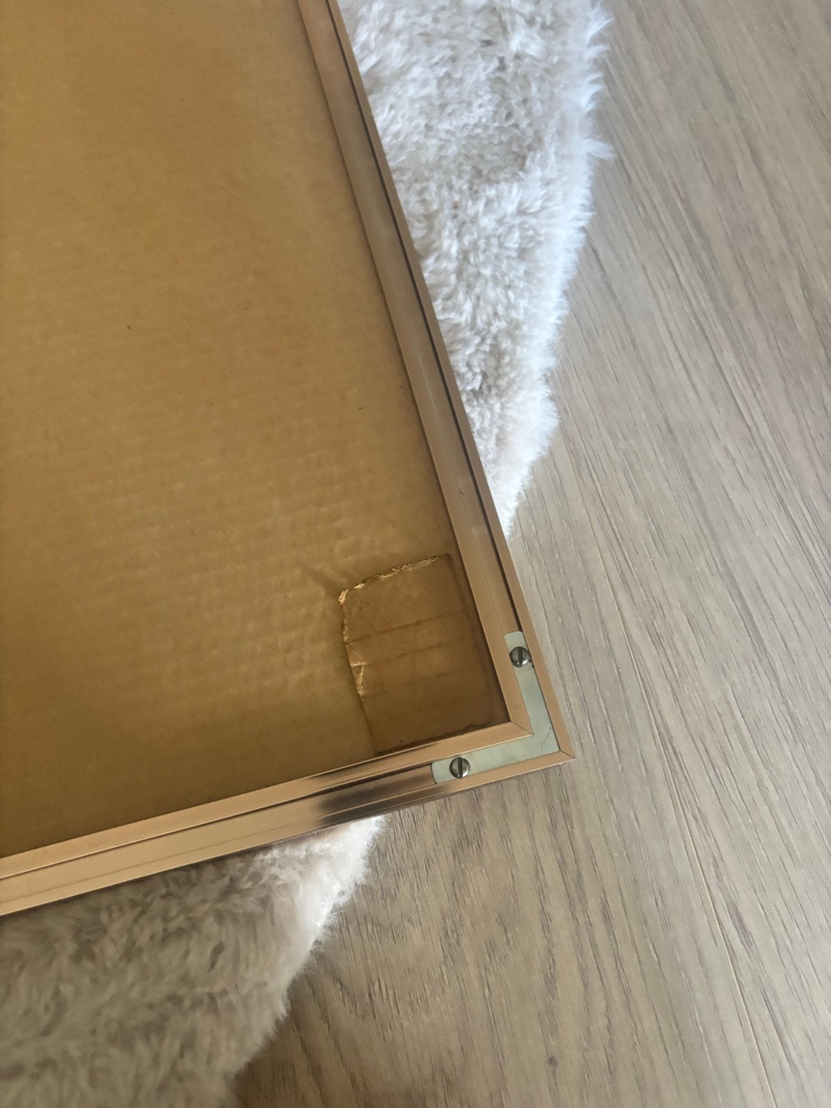 Rosé goud/brons fotolijst 69x69 cm met stevige hoek, Ophalen, Gebruikt, Fotolijst, Overige kleuren
