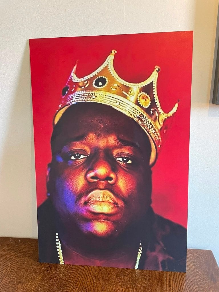 Biggie (Notorious BIG) schilderij, Huis en Inrichting, Ophalen of Verzenden, Zo goed als nieuw, Kunststof, 75 cm