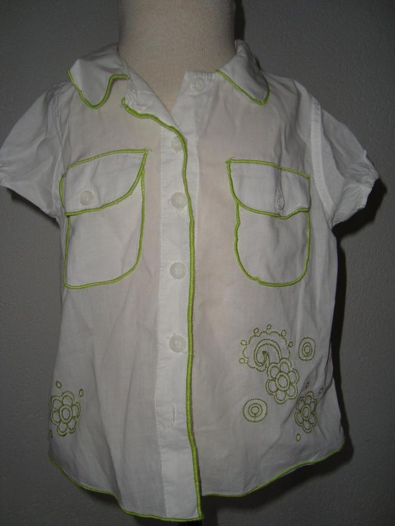 HEMA blouse wit lime 92 in ~~nieuw~~ staat, Kinderen en Baby's, Kinderkleding | Maat 92, Verzenden, Zo goed als nieuw, Meisje