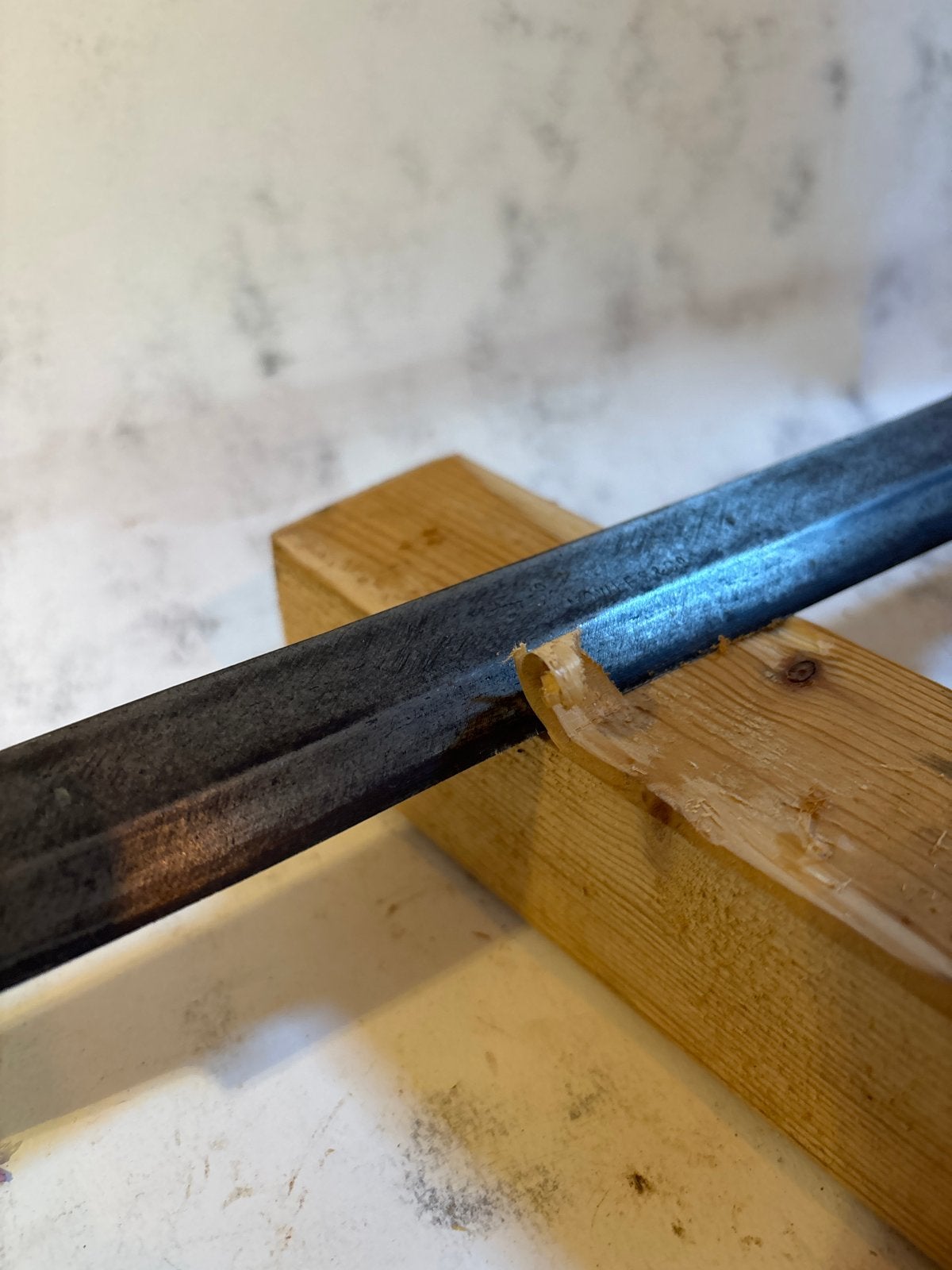 Oude schaafmes 23cm met houten handvatten, Ophalen of Verzenden