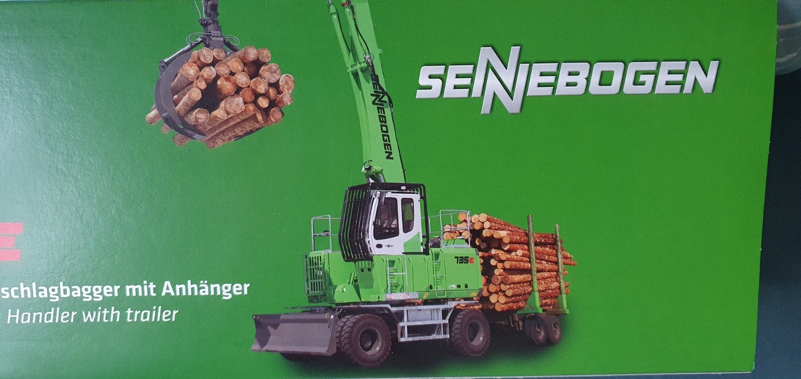 Sennebogen 735E hout overslagkraan met tandemas aanhanger, Ophalen of Verzenden, Nieuw, Hijskraan, Tractor of Landbouw