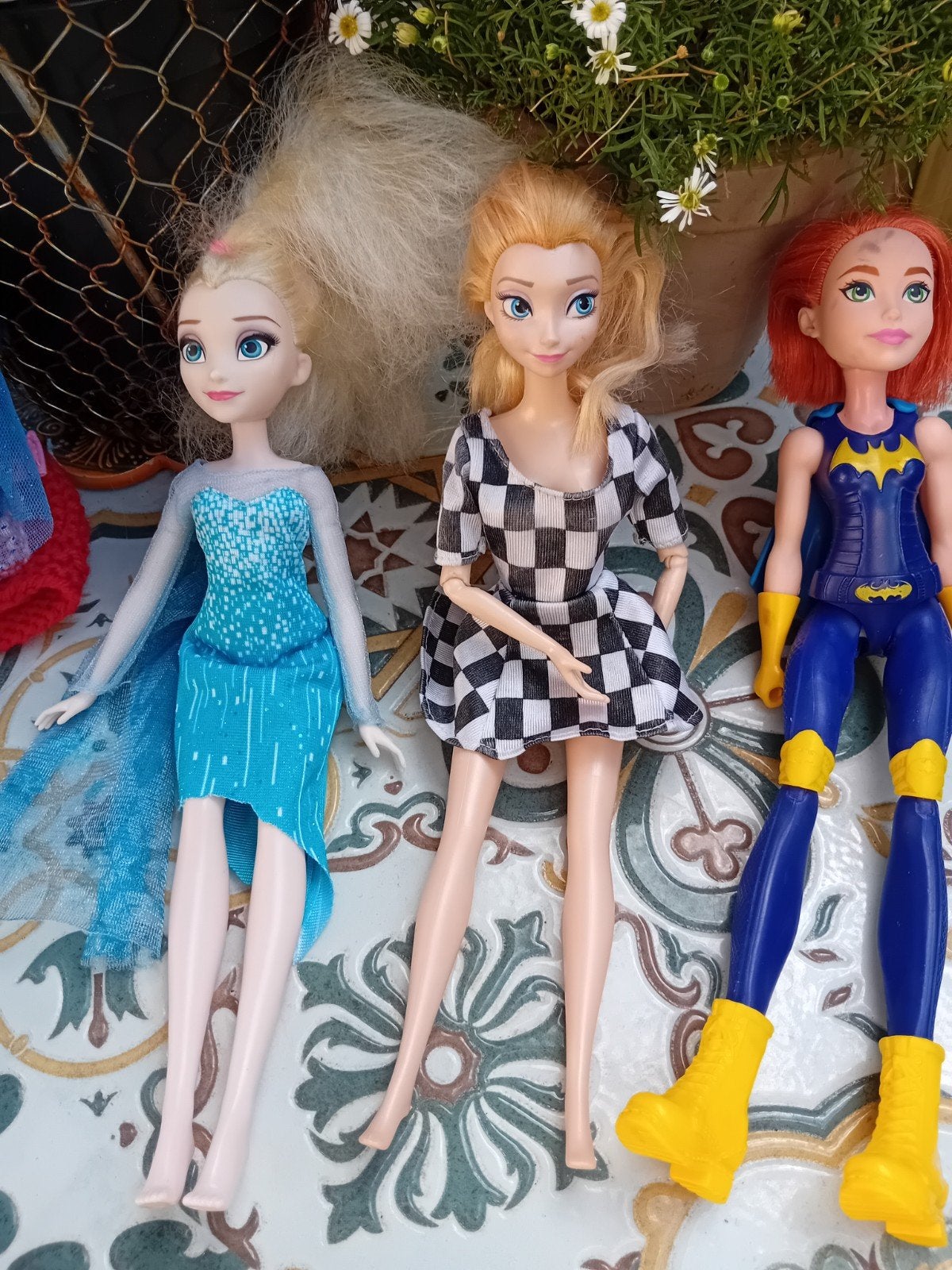 Set van 3 poppen: Elsa, Anna en Batgirl, Verzenden, Gebruikt, Overige typen