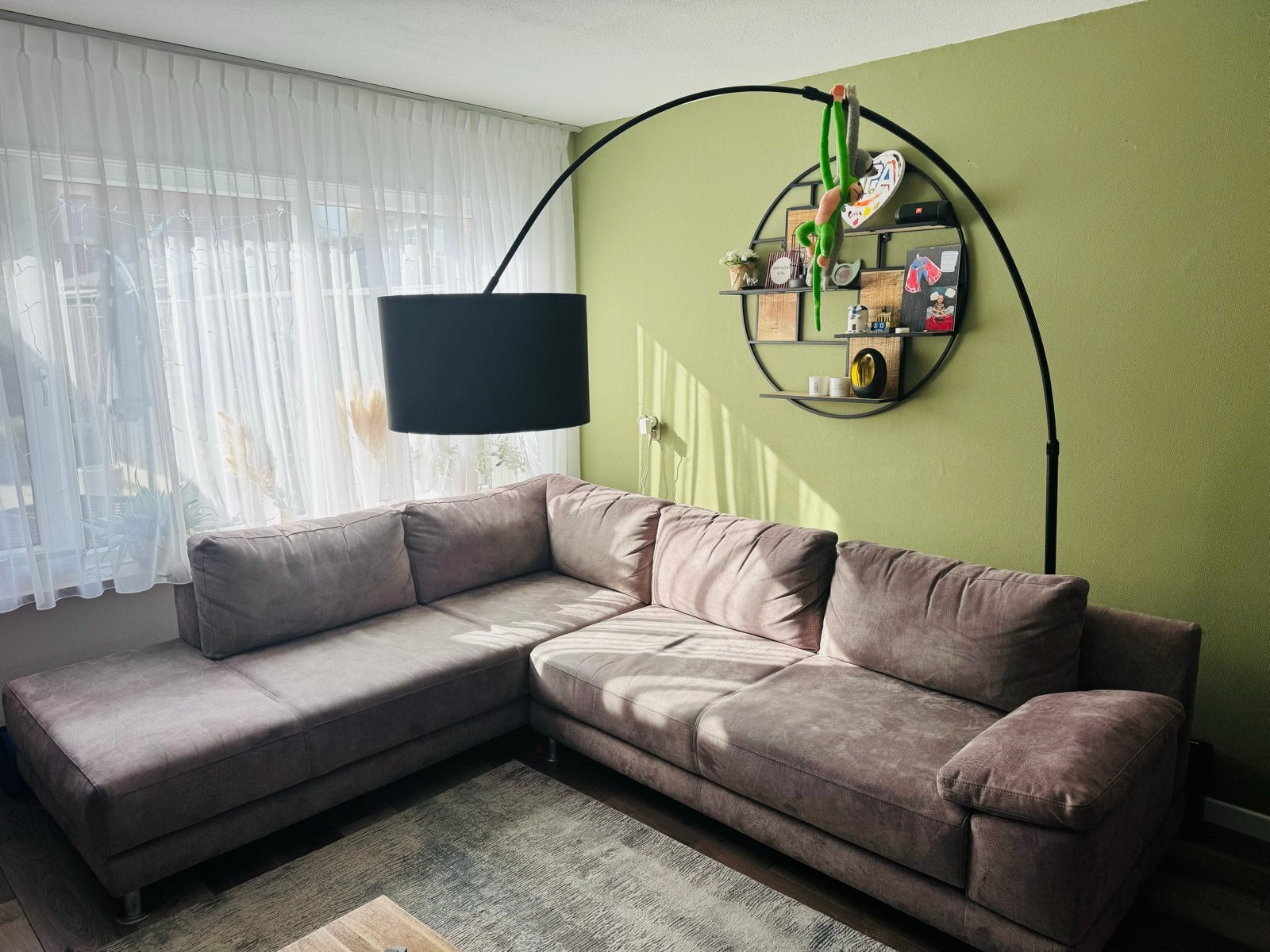 Comfortabele Hoekbank, Ophalen, 250 tot 300 cm, Gebruikt, 100 tot 125 cm