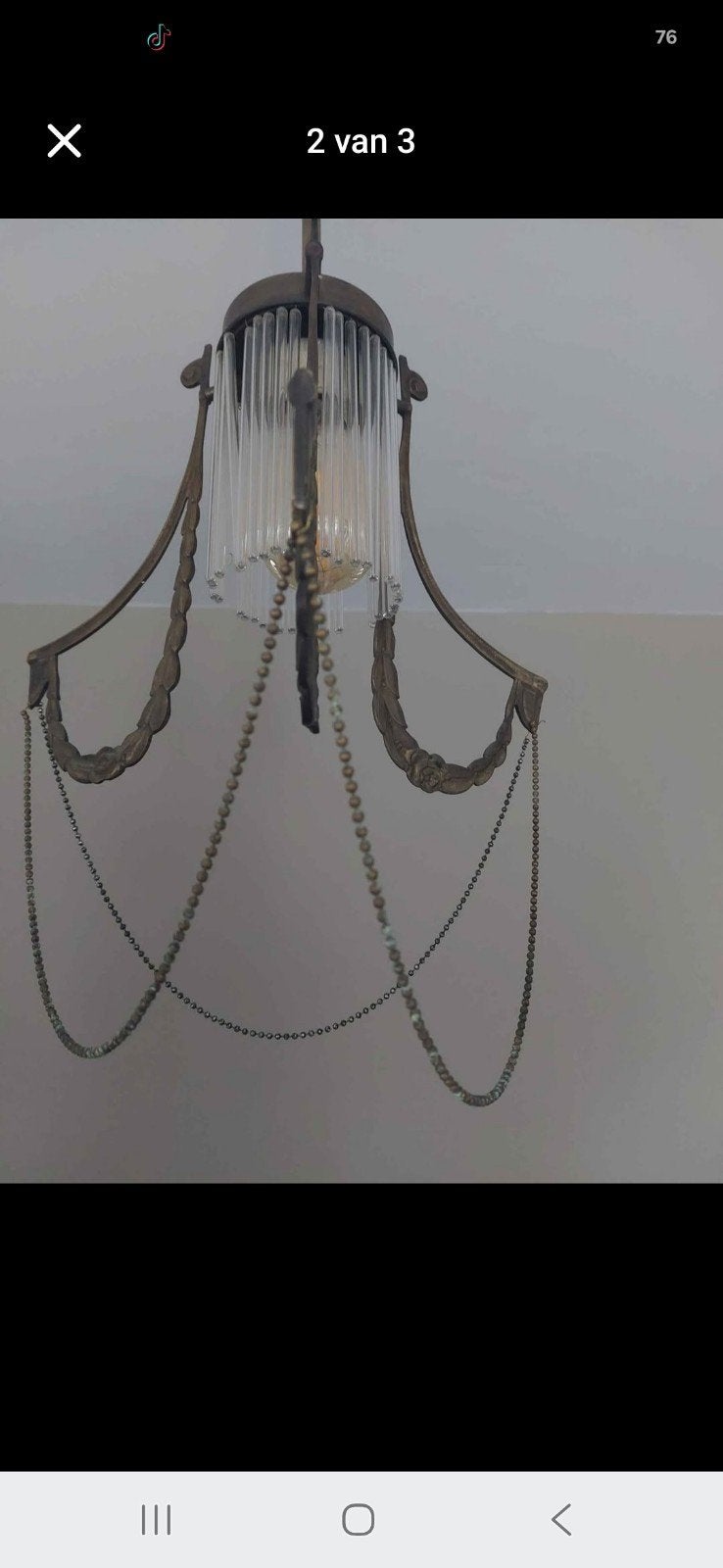 Jugendstil art nouveau lamp, Ophalen of Verzenden