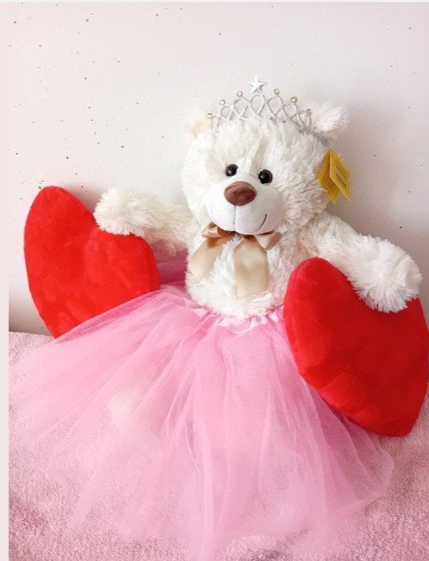 Prinsesteddybeer Met Zachte 2 Love Hartjes Rood. Nieuw, Ophalen, Nieuw