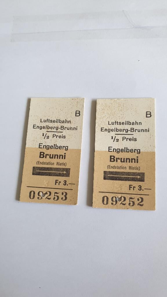 1466 zwitserland 1987 luftseilbahn engelberg brunni 2tickets, Verzenden, Tram, Overige typen