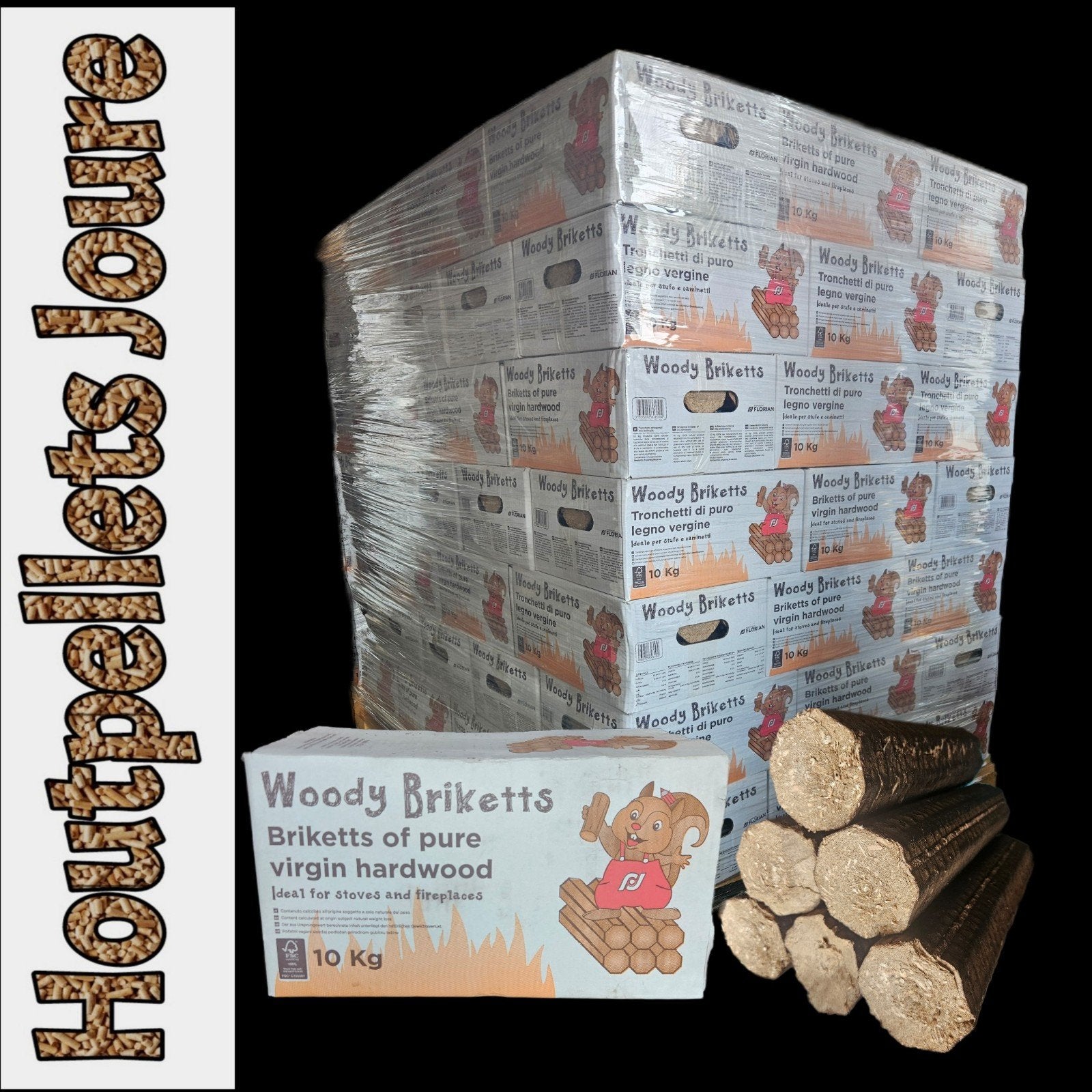 Nestro briketten WOODY  980 kilo HAARDHOUT, Minder dan 3 m³, Ophalen