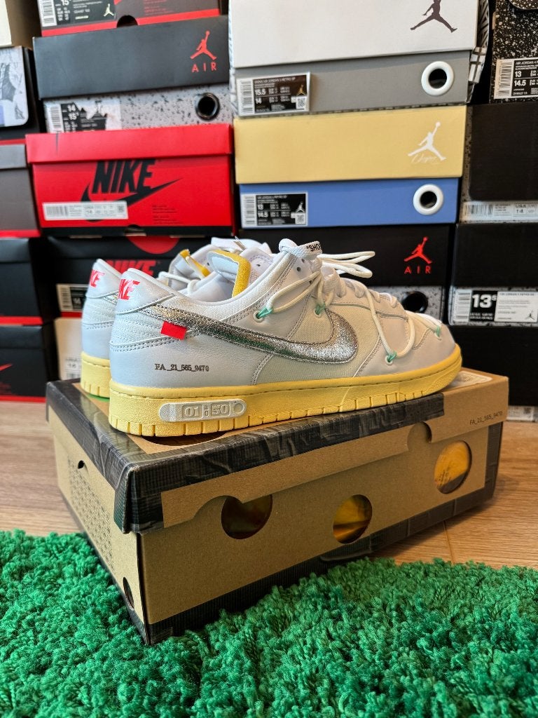 Nike x Off-White Dunk Low Lot 01/50 maat US13/EU 47.5, Wit, Nieuw, Ophalen of Verzenden, Sneakers of Gympen