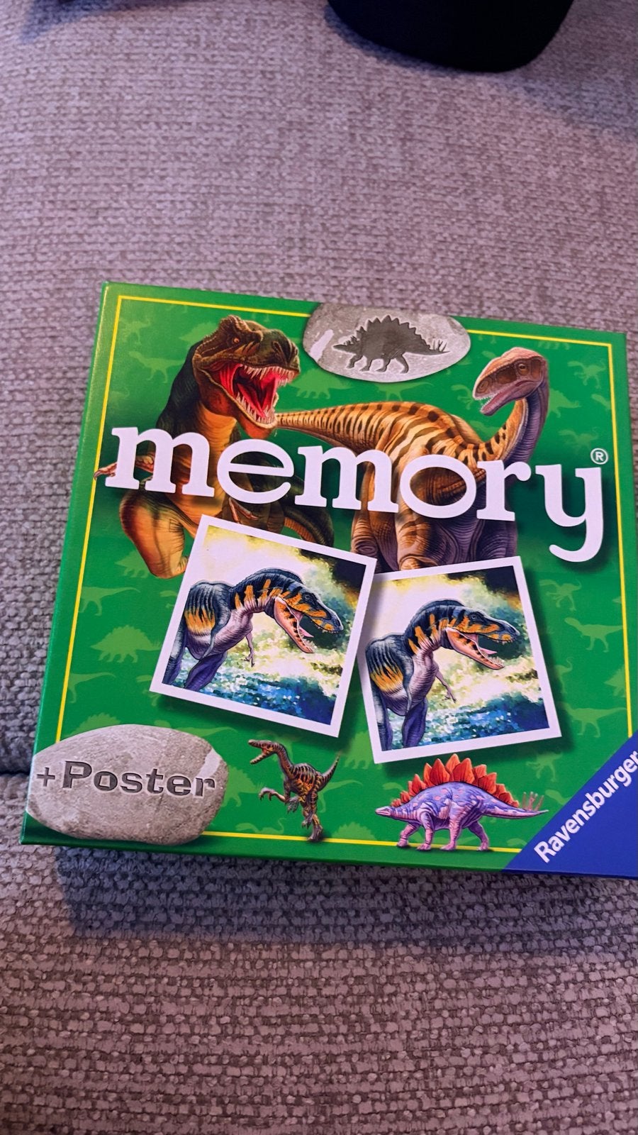 Dino Kwartet en Memory spel met poster, Een of twee spelers, Ophalen of Verzenden, Zo goed als nieuw