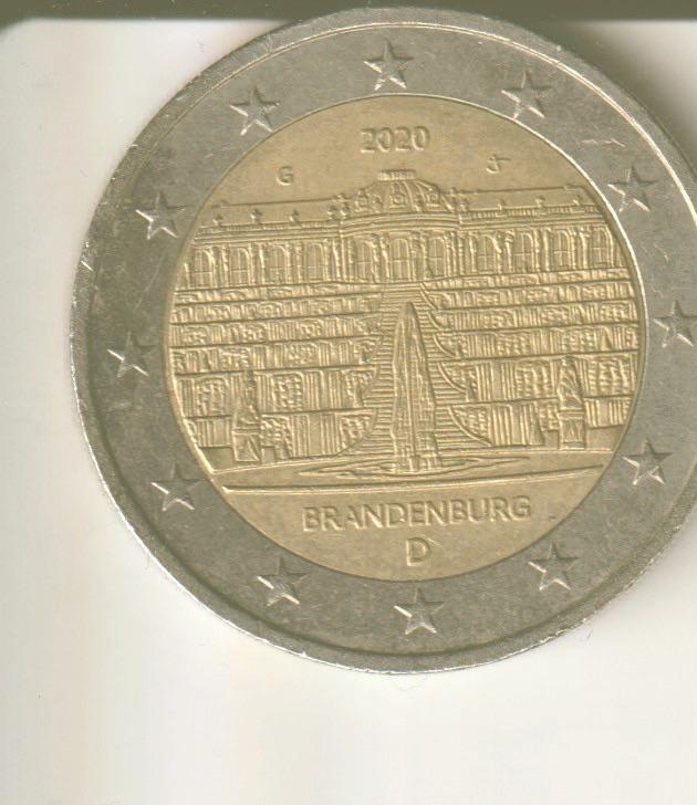 2 euro 2020 g duitsland Brandenburg, Postzegels en Munten, Munten | Europa | Euromunten, Verzenden, Duitsland, 2 euro