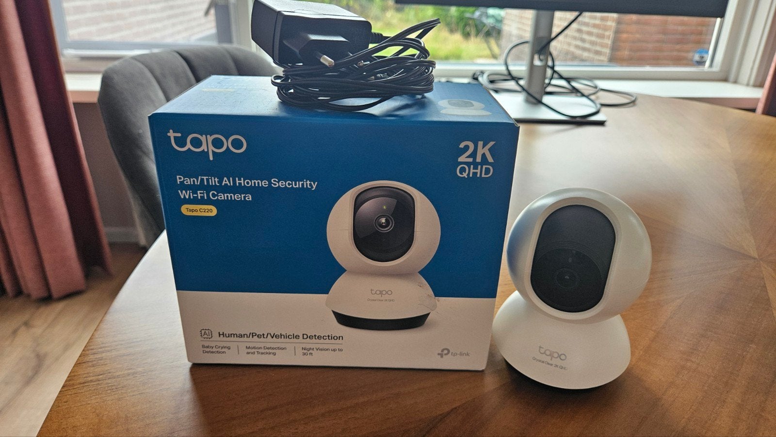 Tapo C220 Pan/Tilt AI Home Security Wi-Fi Camera 2K QHD, Audio, Tv en Foto, Videobewaking, Ophalen, Zo goed als nieuw, Binnencamera