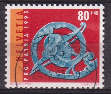 Zwitserland 1995 Pro Patria Vuurslag om vuur te maken, Verzenden, Gestempeld, Overige thema's
