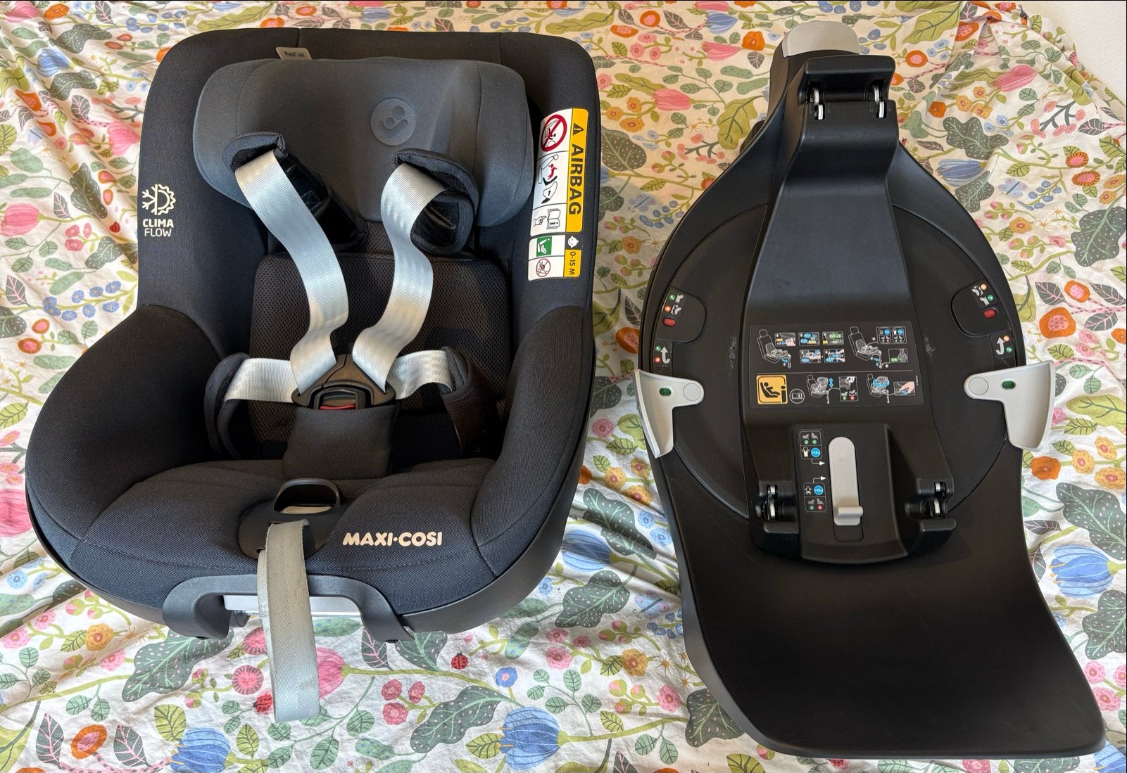 Maxi Cosi Pearl 360 + FamilyFix 360 + Ukje hoezen, Kinderen en Baby's, Autostoeltjes, Ophalen, Gebruikt, 0 t/m 18 kg, Verstelbare rugleuning