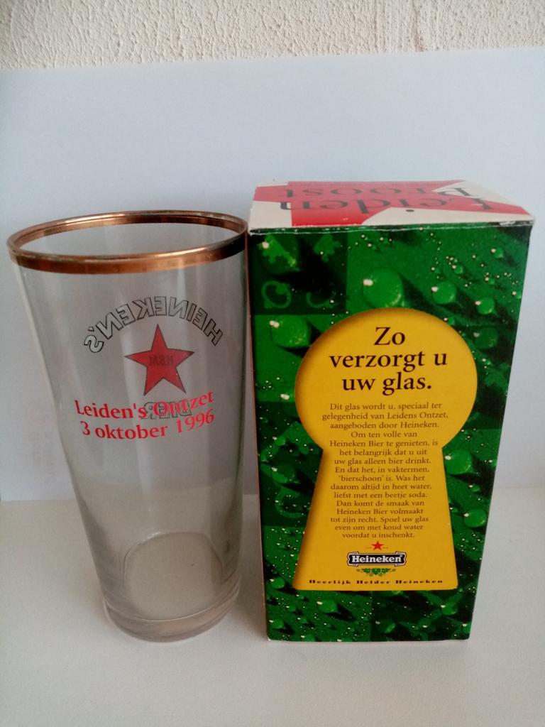 6 Heineken Leiden's ontzet 3 oktober 1996 bierglazen, Ophalen of Verzenden, Nieuw, Glas of Glazen, Heineken