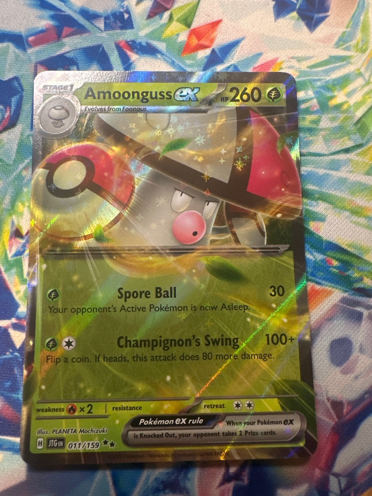 Amoonguss EX 011/159 Journey Together Pokémon Kaart, Ophalen of Verzenden, Zo goed als nieuw, Losse kaart, Foil