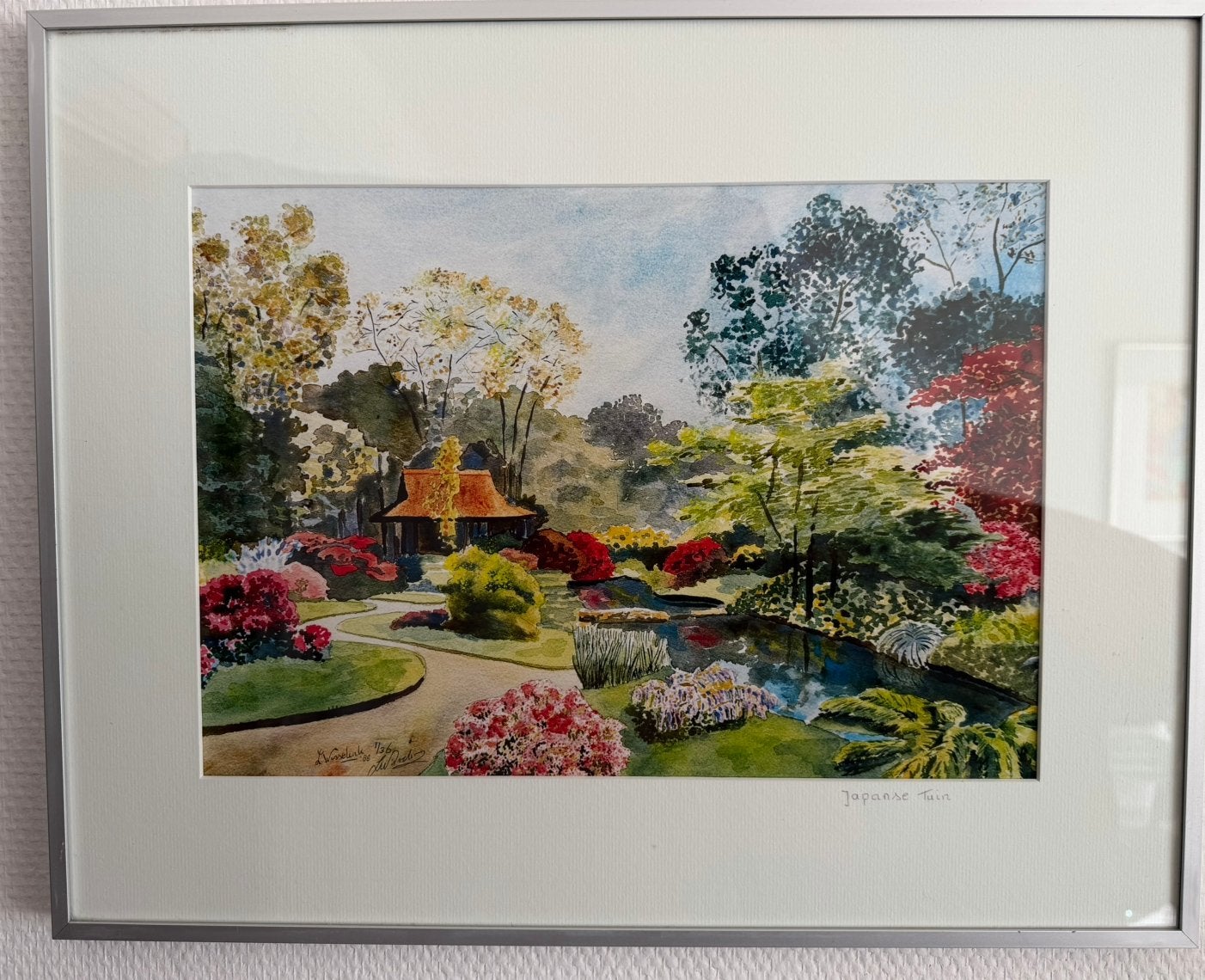 Leo wisselink. De Japanse Tuin, Antiek en Kunst, Gesigneerd in de plaat, Verzenden, Landschappen, Zeefdruk