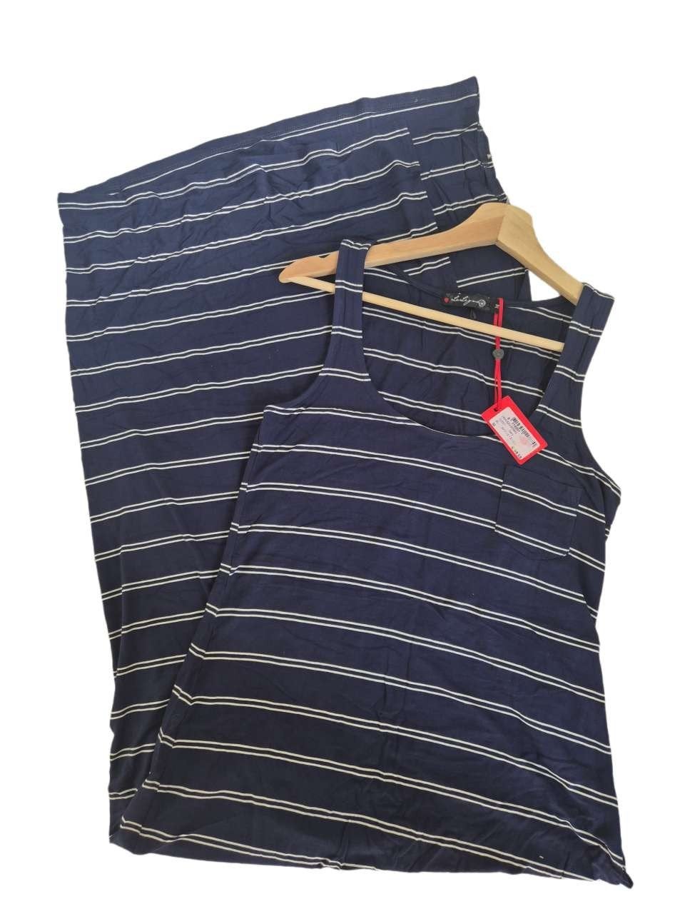 Lange gestreepte jurk - M , la ligna, Maat 38/40 (M), Blauw, Nieuw, Ophalen of Verzenden