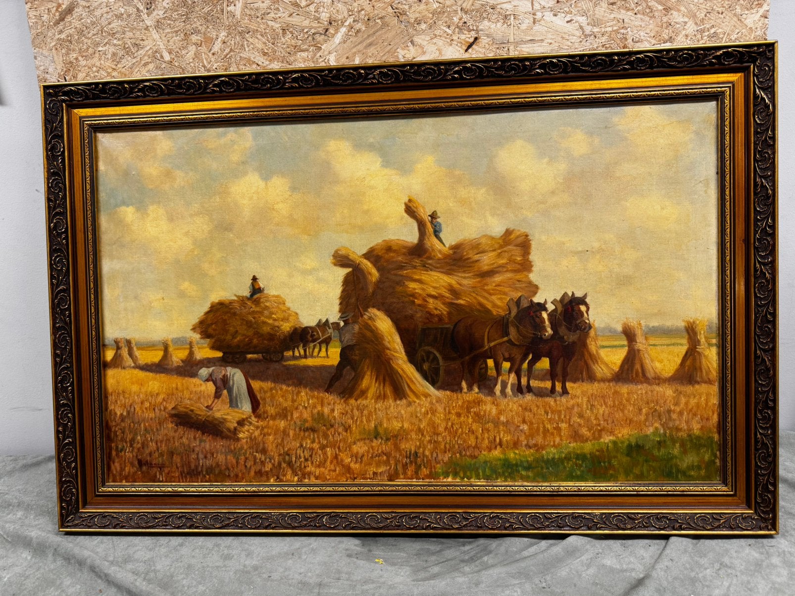 Schilderij Hendrik van Langen – Larense School - ReK4, Nederlandse school, Doek, Ophalen of Verzenden, Landschap