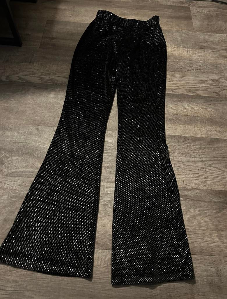 Colourful Rebel flared pants glitter, maat S, Zwart, Nieuw, Ophalen of Verzenden, Maat 36 (S)