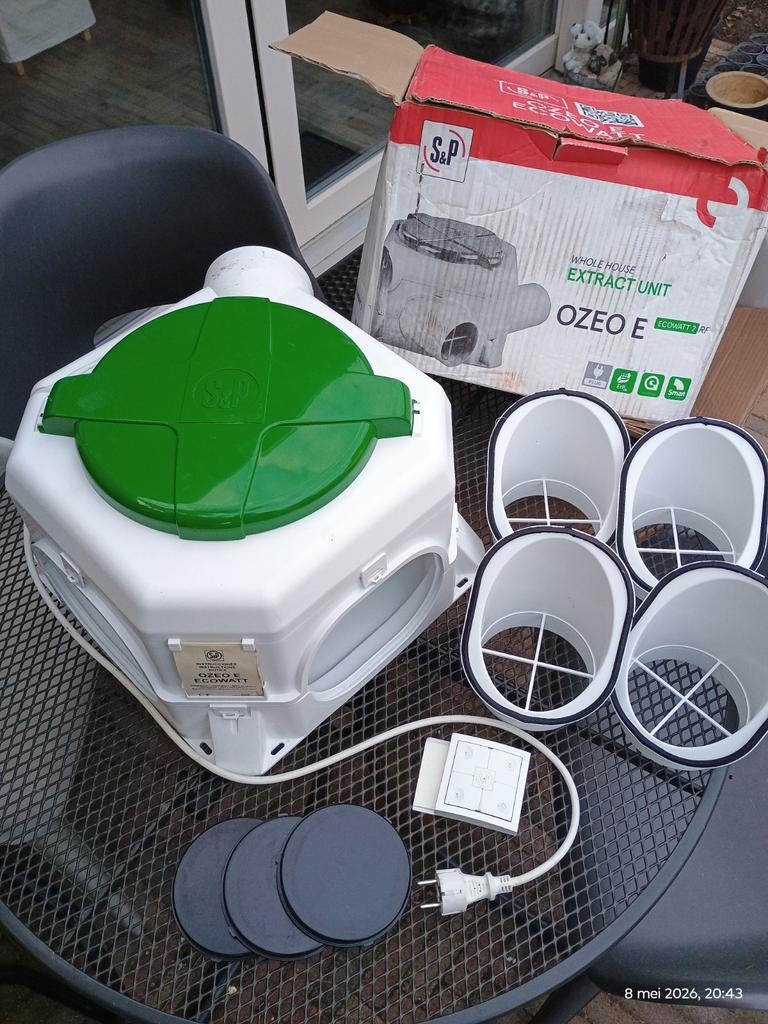 S&P Ozeo E Ecowatt 2 RF Plug Afzuiger Ventilator Herrie, Doe-het-zelf en Verbouw, Ventilatie en Afzuiging, Ventilator, Ophalen