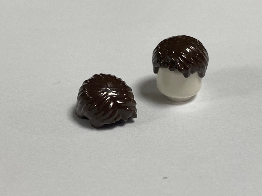 Partij Lego 2x nieuwe donker bruin warrig haar, Overige thema's, Lego, Nieuw, Ophalen of Verzenden