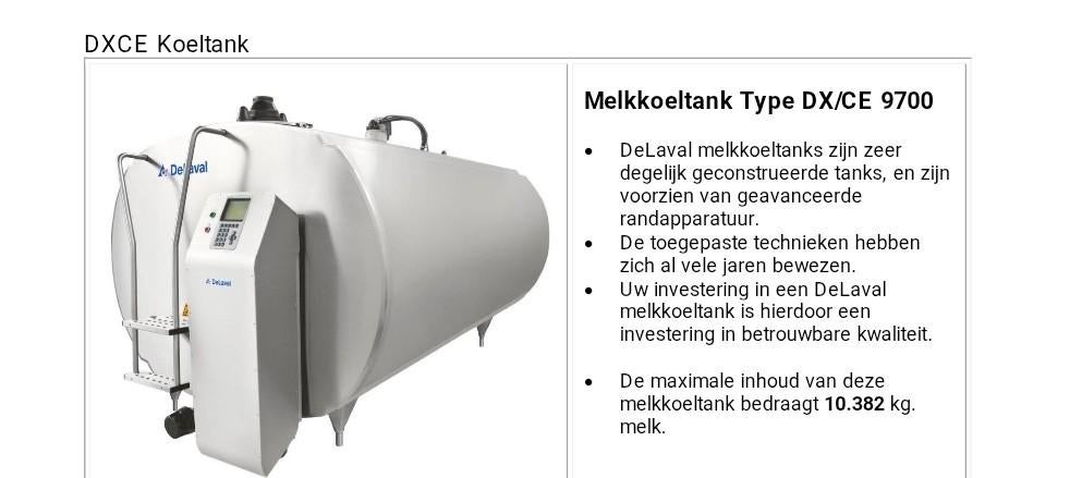 Delaval dxce 9700 melktank bouwjaar 2020, Zakelijke goederen, Agrarisch | Werktuigen, Ophalen