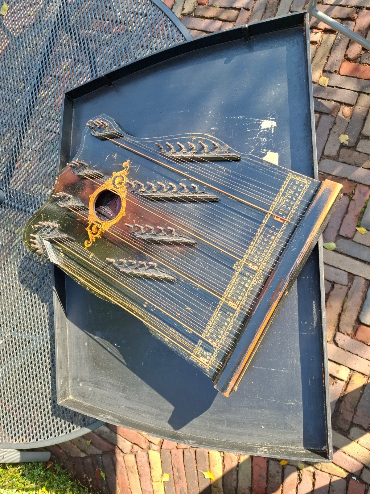 Antieke Harp Zither - A. Eichler Company (1900-19, Muziek en Instrumenten, Ophalen
