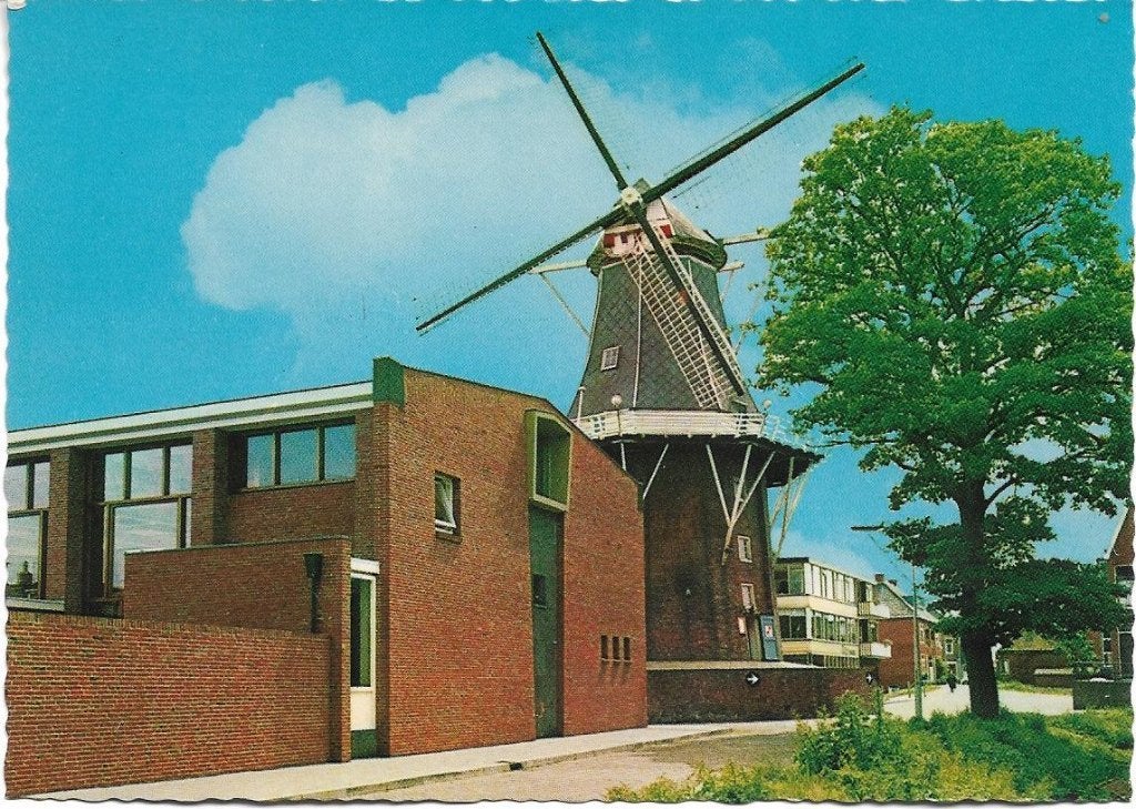 Delfzijl, Molen Adam. 2 kaarten, Verzenden, 1980 tot heden, Ongelopen, Groningen
