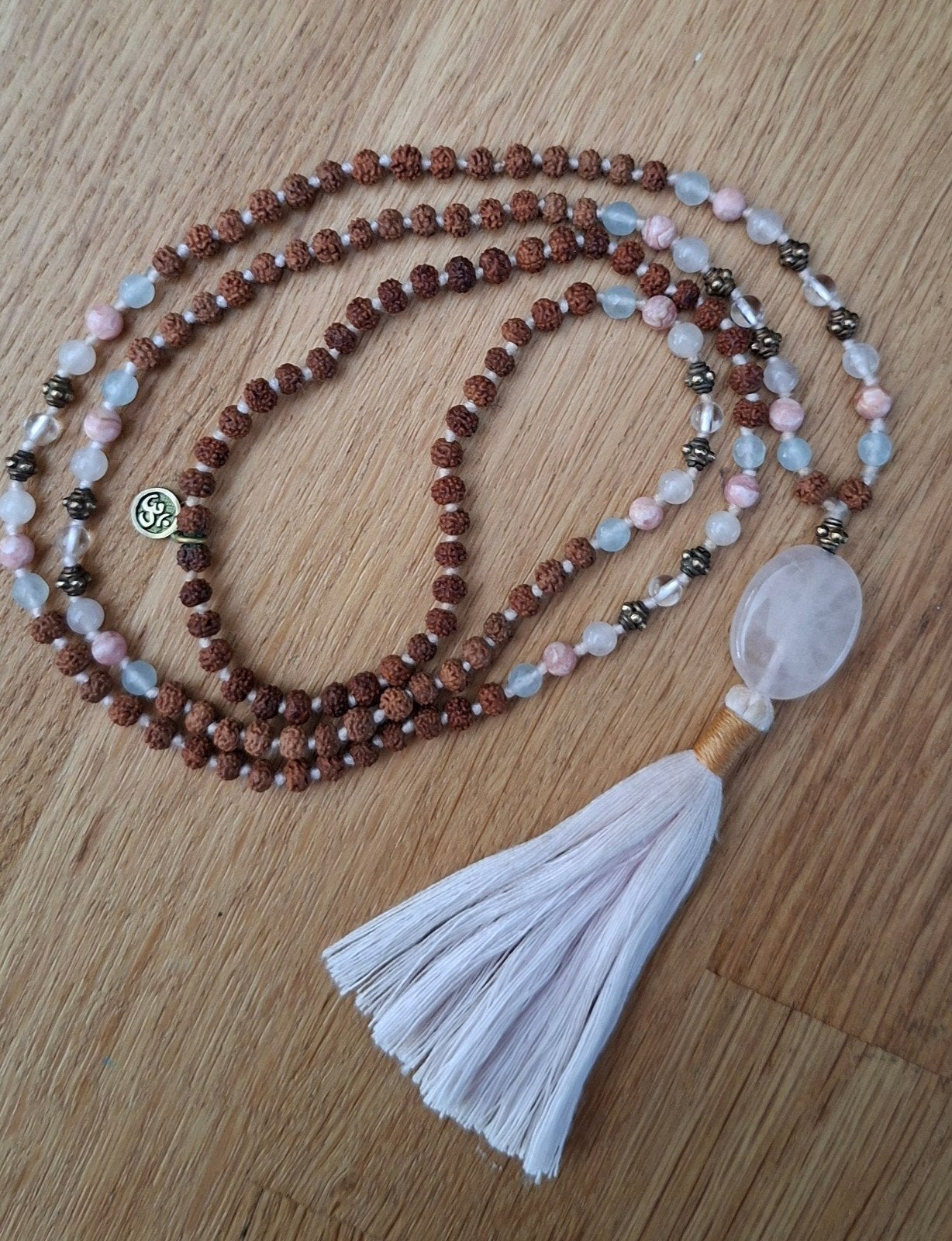 Rozekwarts Mala, Morningstar, 46 cm., Sieraden, Tassen en Uiterlijk, Kettingen, Ophalen of Verzenden, Nieuw, Steen of Mineraal