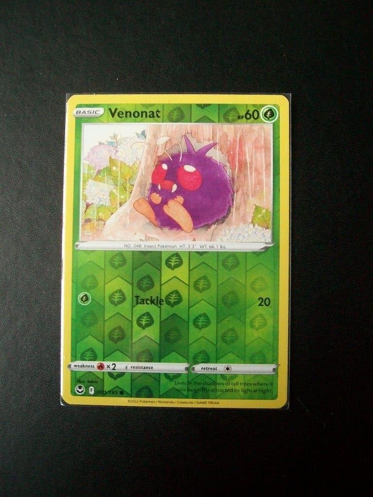 4028: Nieuwe Pokemon Kaart holofoil VENONAT HP 60 (001/195), Verzenden, Nieuw, Losse kaart, Foil