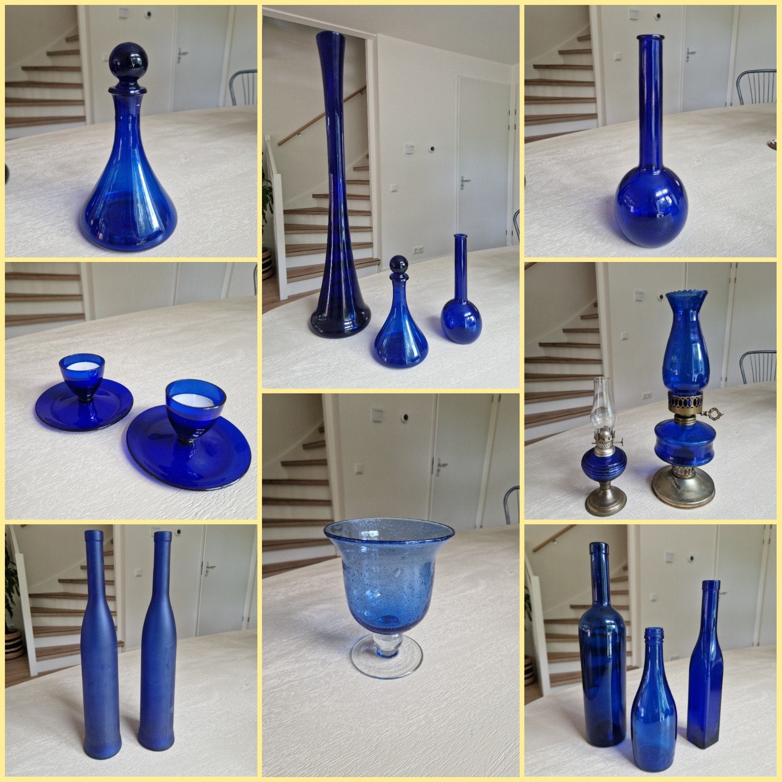 Grote set kobaltblauwe, Ophalen