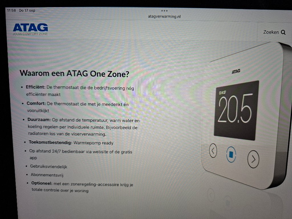 Atag Thermostaat, Minder dan 30 cm, Minder dan 60 cm, Zo goed als nieuw, Ophalen